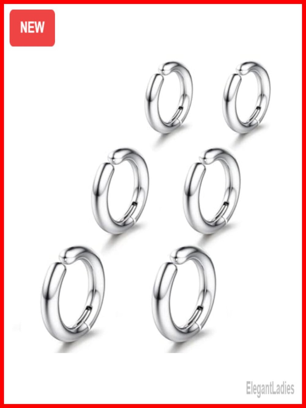 Clip On Huggie Earrings Unisex Stainless Steel Hypoallergenic Small Hoop